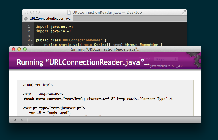 TextMate Java output